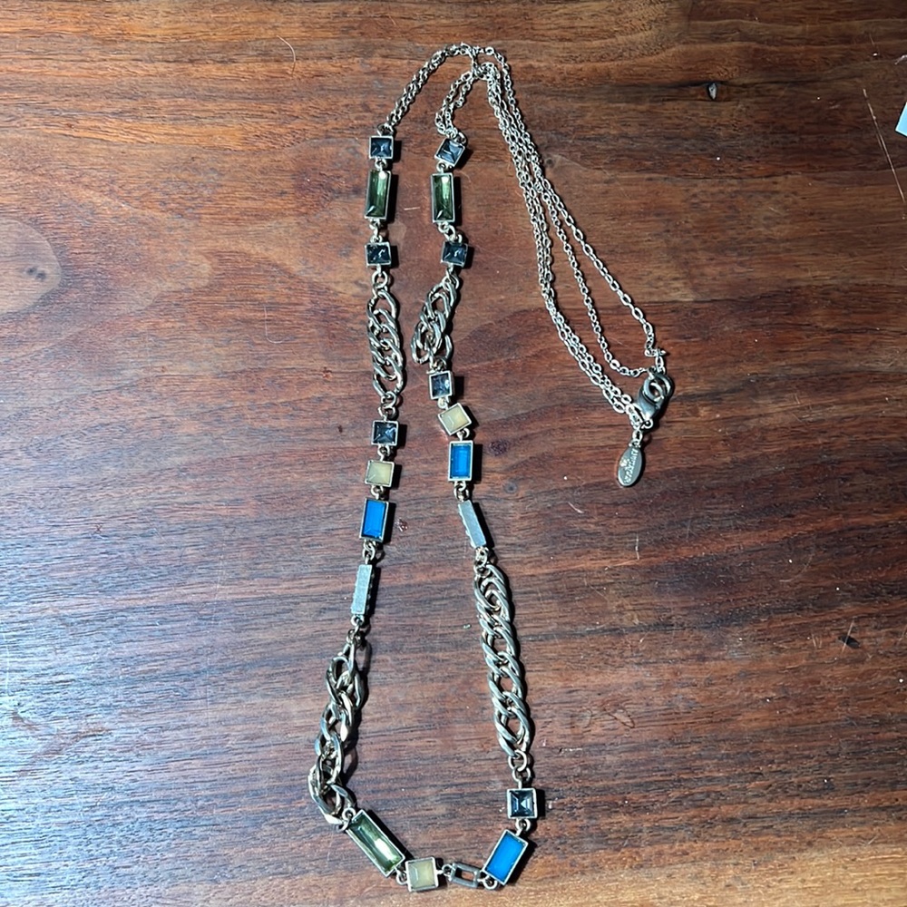 Ann Taylor Long Multiple Color Glass Necklace